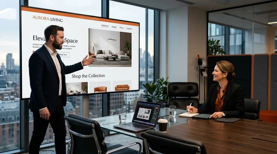 Responsive website design visual representation for Website Development for General Contractors