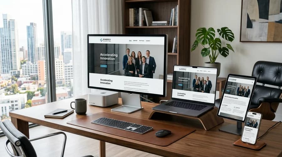 Responsive website design visual representation for Website Development for Cleaning Companies