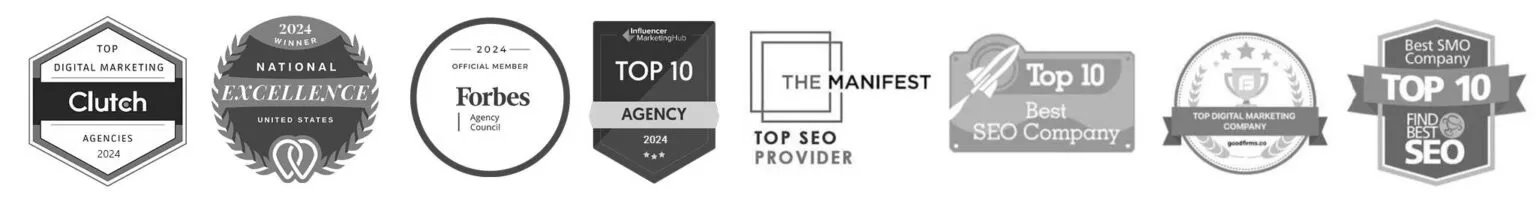 Rank Me Local awards and recognitions: Clutch Top Digital Marketing Agencies 2024, National Excellence Winner 2024, Forbes Agency Council Official Member 2024, Influencer MarketingHub Top 10 Agency 2024, The Manifest Top SEO Provider, Top 10 Best SEO Company, GoodFirms Top Digital Marketing Company, Best SMO Company Top 10