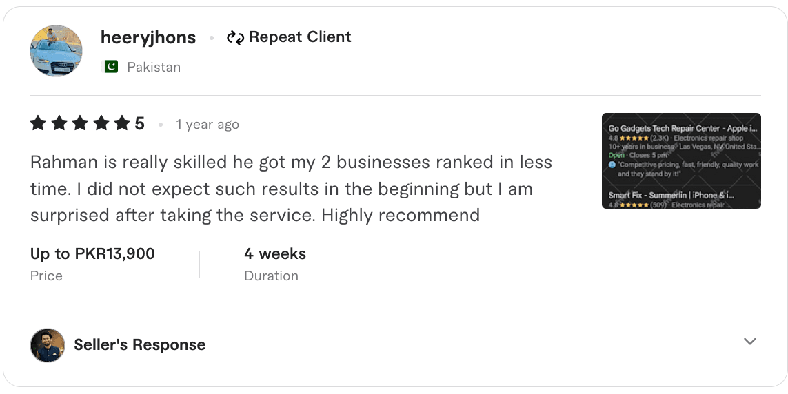 Original screenshot of heeryjhons's 5-star review from Pakistan